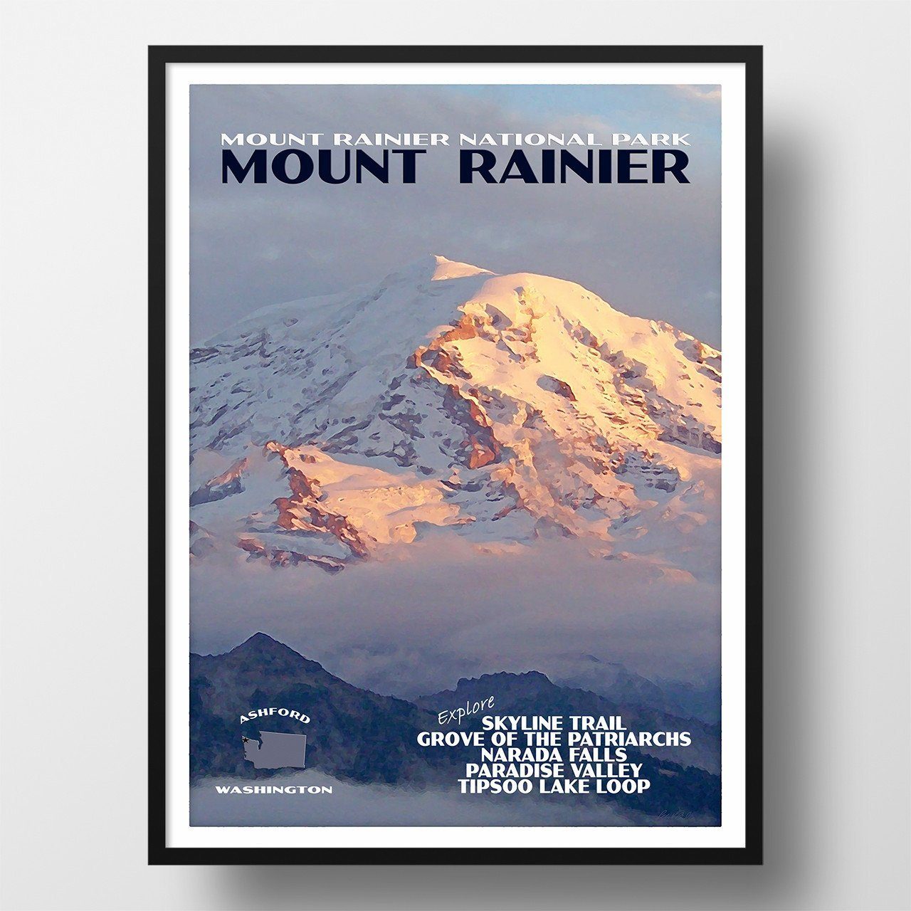 Mount Rainier National Park T Shirt Washington Bear Vintage