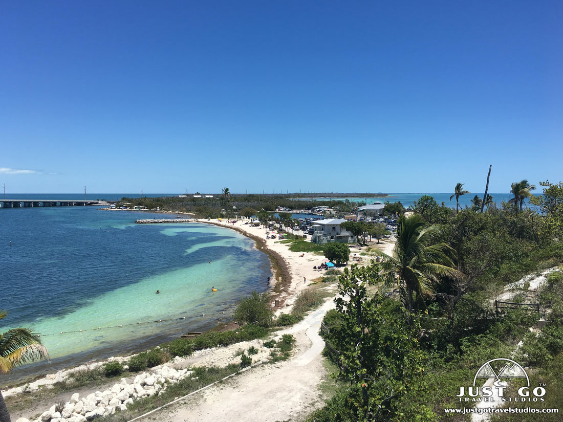 Overhead view of the beach at Bahia Honda State Park