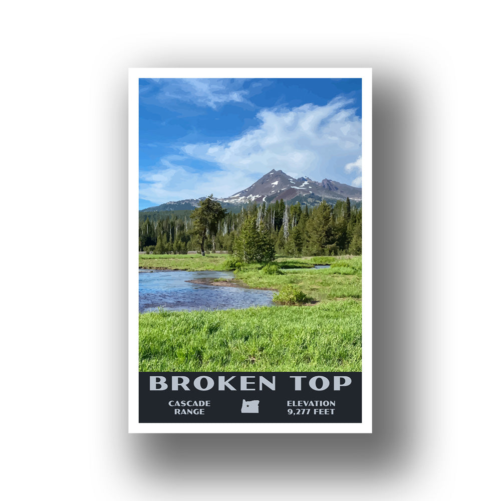 Broken Top Poster-WPA (Soda Creek with Broken Top) (Oregon State)