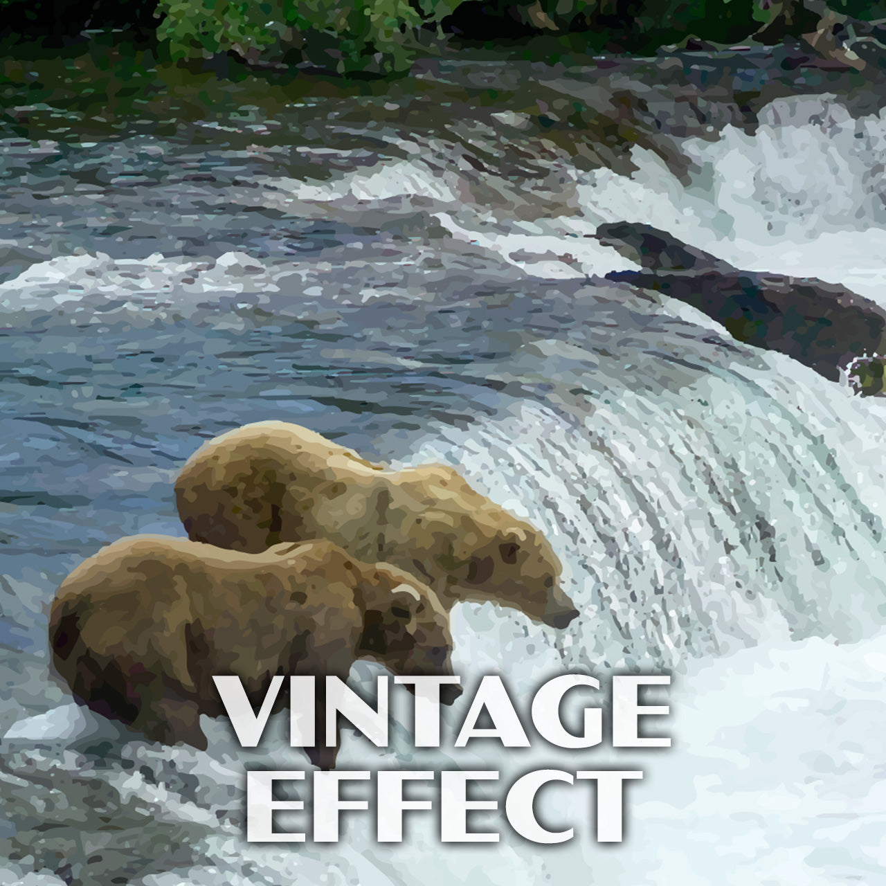 Katmai National Park Poster-WPA (Brooks Falls)