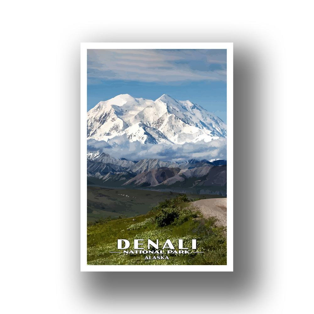 Denali National Park Poster-WPA SP (Denali with road)