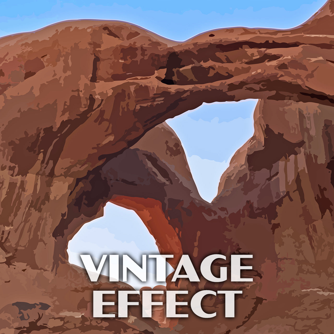 Arches National Park Poster-WPA (Double Arch)