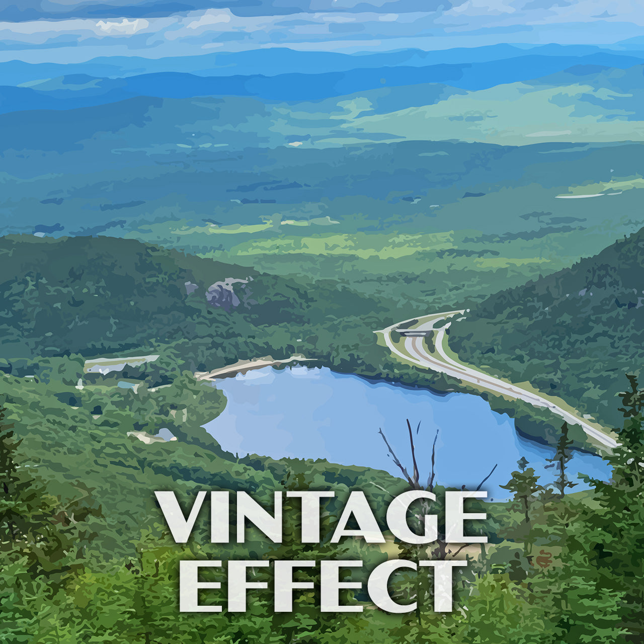 Echo Lake Poster-WPA (View from Cannon Mountain) (New Hampshire State)