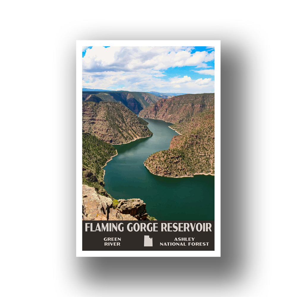 Flaming Gorge Reservoir Poster-WPA (Reservoir View) (Utah State)