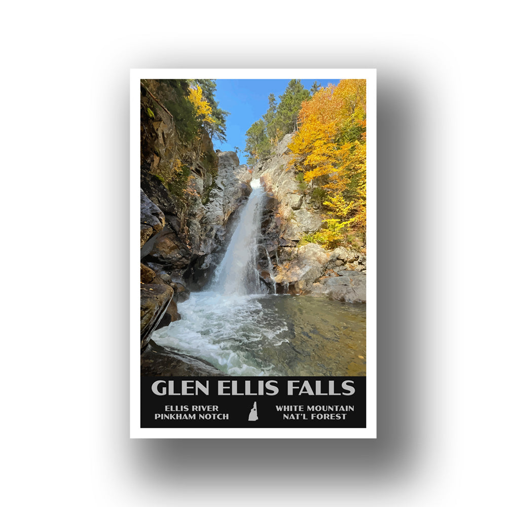 Glen Ellis Falls Poster-WPA (Pinkham Notch) (New Hampshire State)