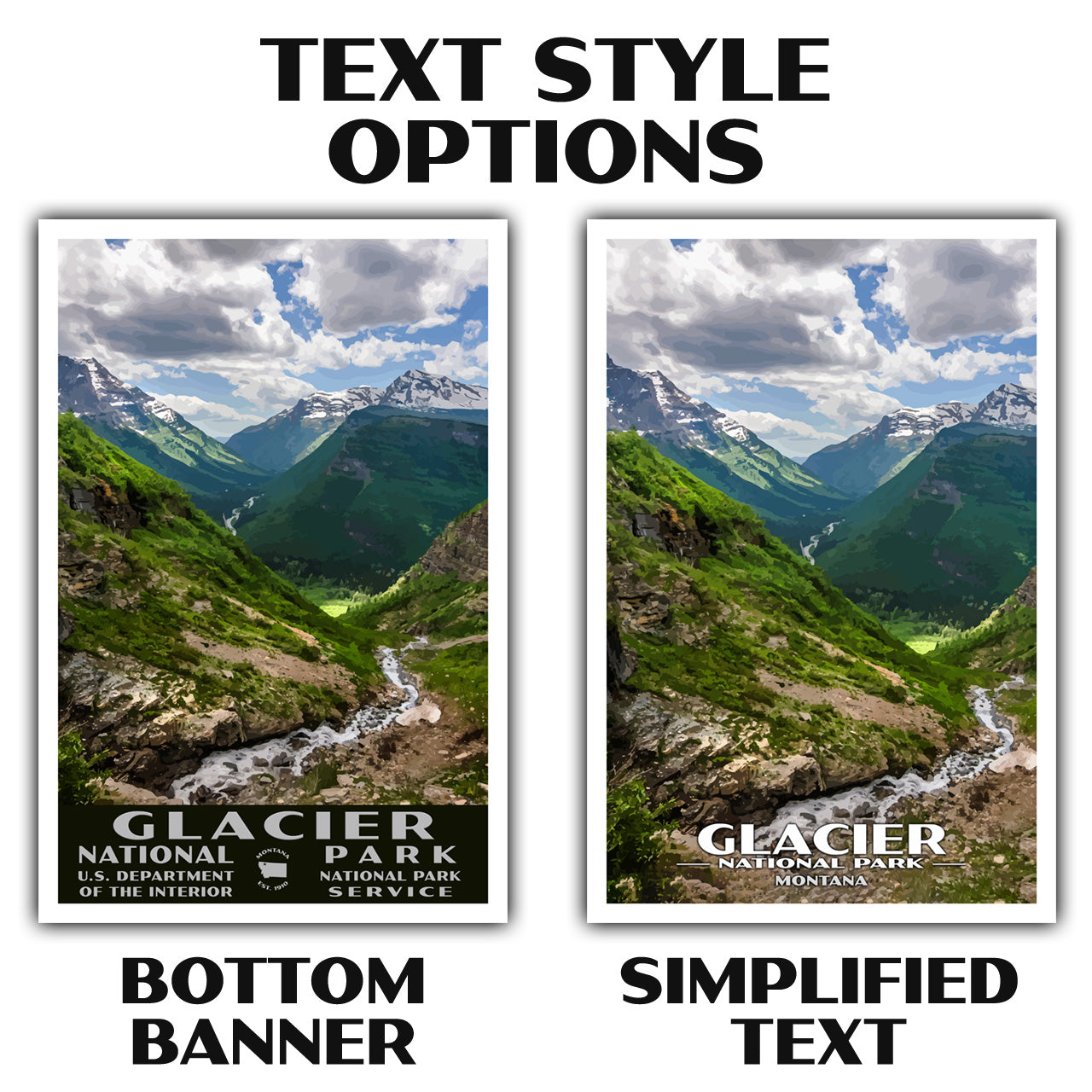 Glacier National Park Poster-WPA (Going-to-the-Sun Road)