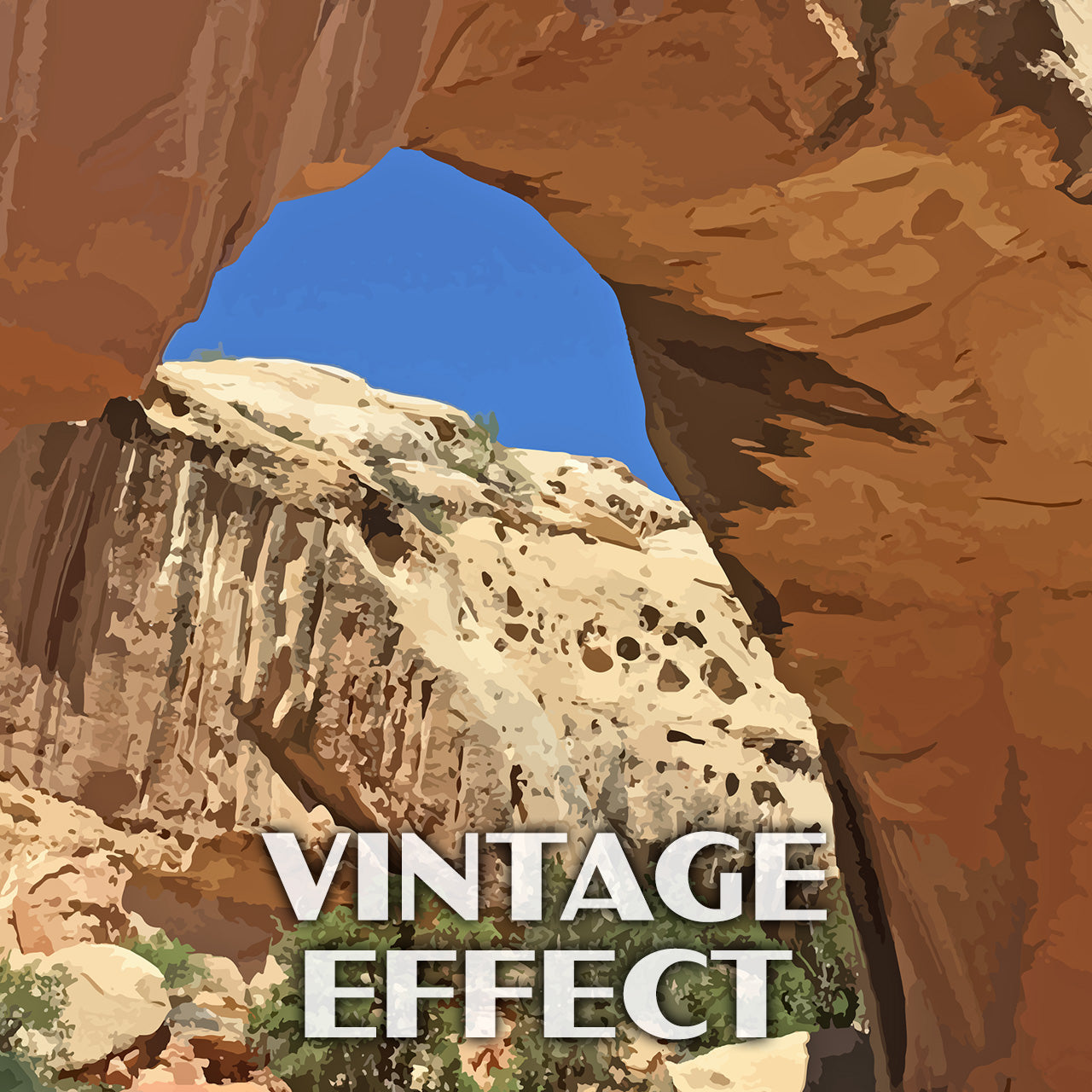 Capitol Reef National Park Poster-WPA (Hickman Bridge)