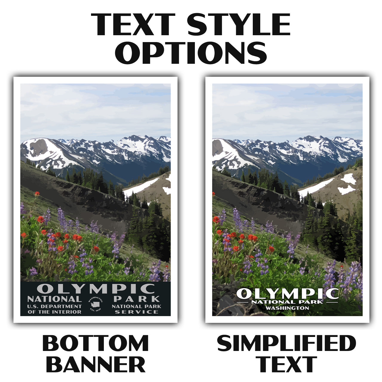 Olympic National Park Poster-WPA (Hurricane Ridge)