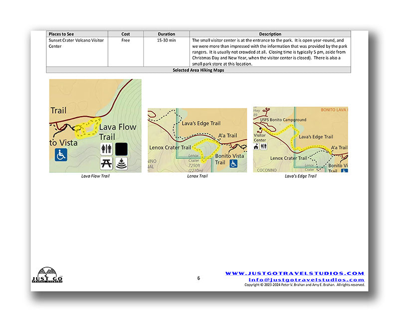 Sunset Crater National Monument Itinerary (Digital Download)