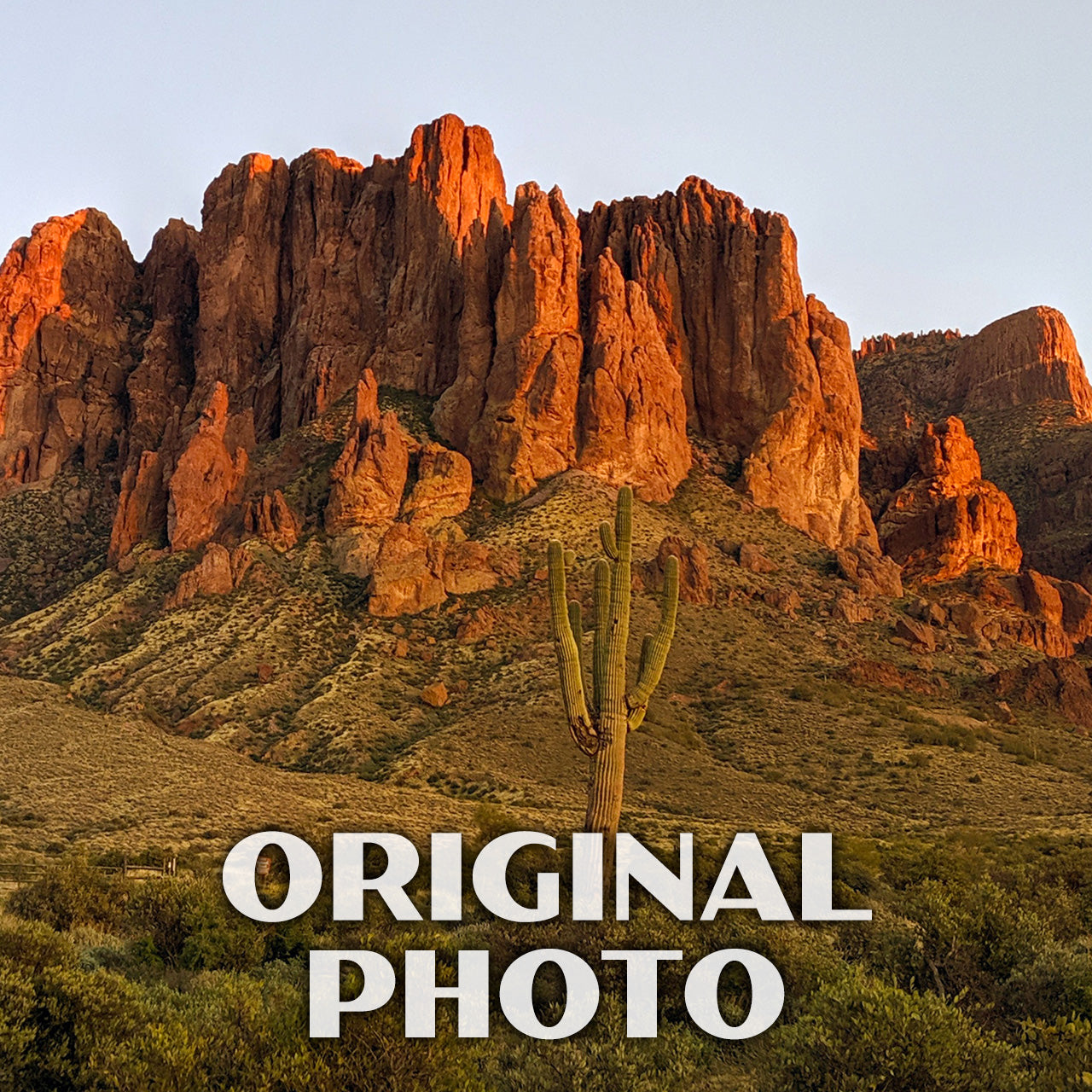 Lost Dutchman State Park Poster-WPA (Superstitions at Sunset)