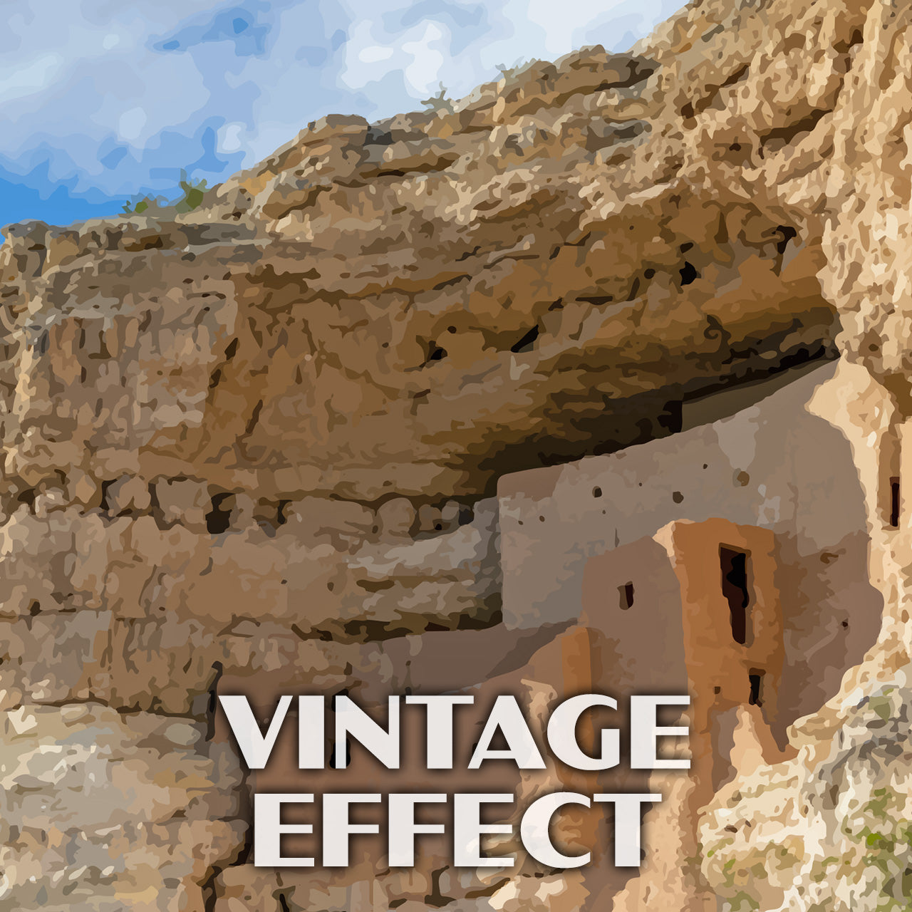 Montezuma Castle National Monument Poster-WPA (Side View)