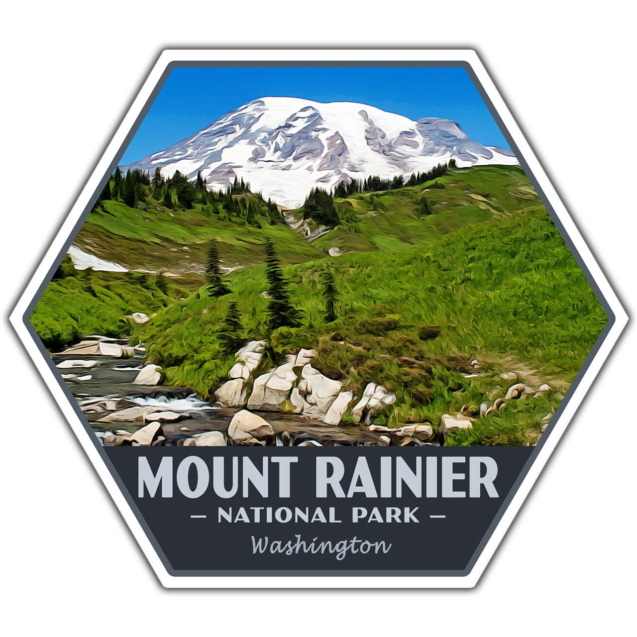 Mount Rainier national park sticker