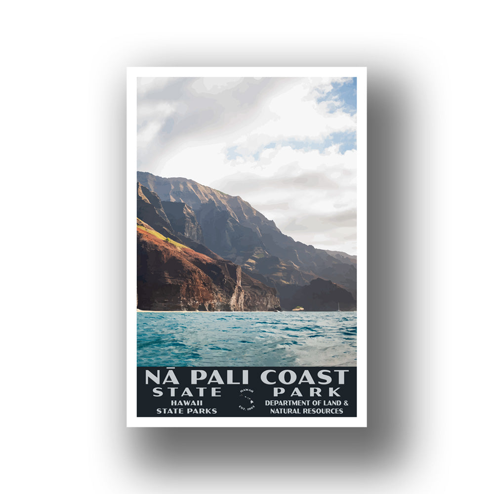 Na Pali Coast State Park Poster-WPA (Coast View from the Water)