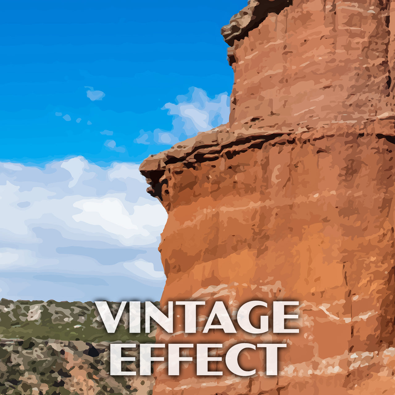 Palo Duro Canyon State Park Poster-WPA (Lighthouse Blue Sky)