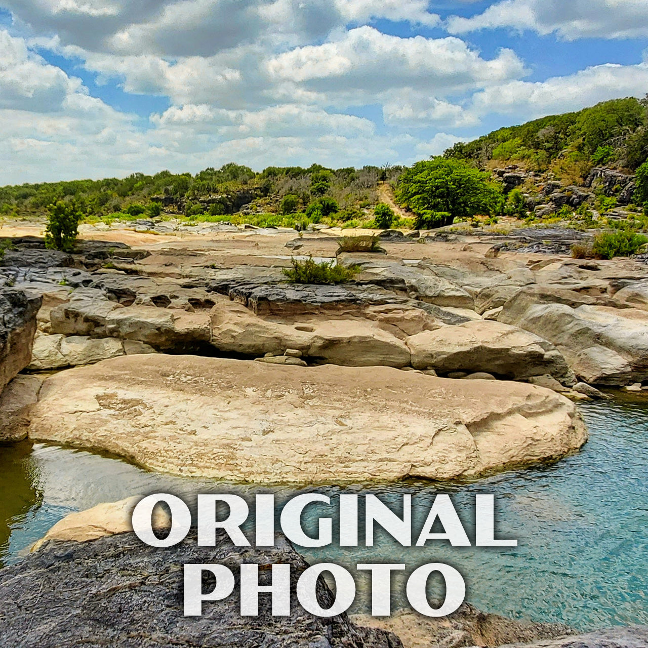 Pedernales Falls State Park Poster-WPA (Cloudy Sky)