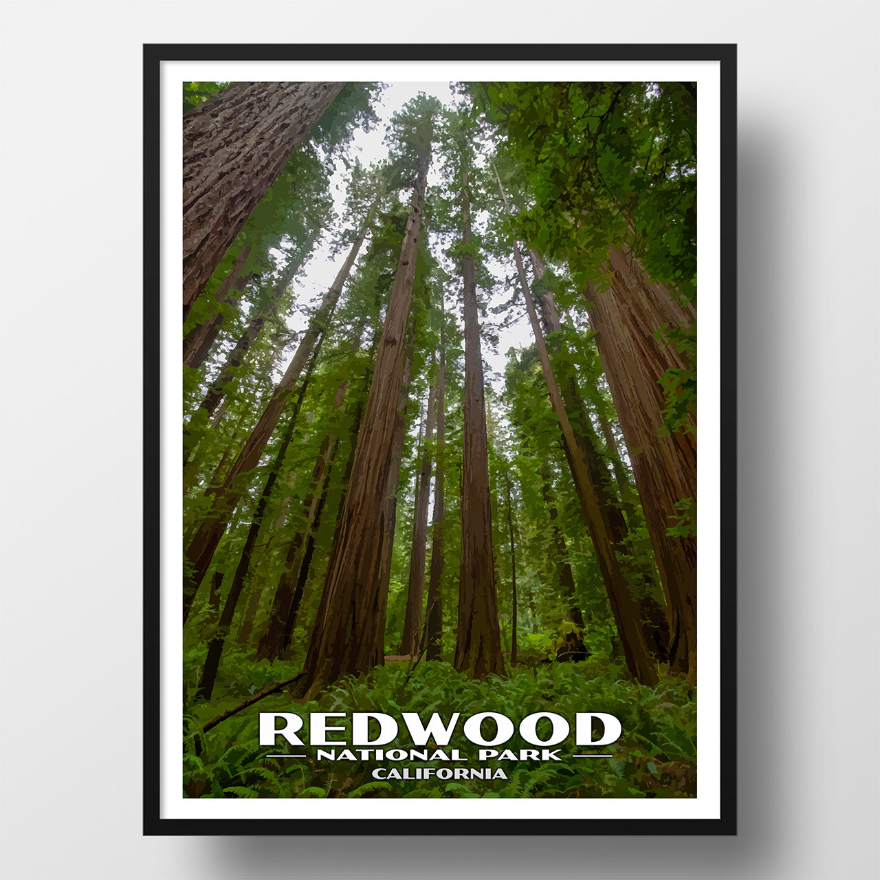 Redwood National Park Poster-WPA (Tall Trees)