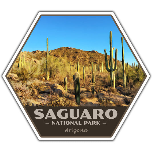 Saguaro National Park Sticker (Saguaro Cactus) - Hex