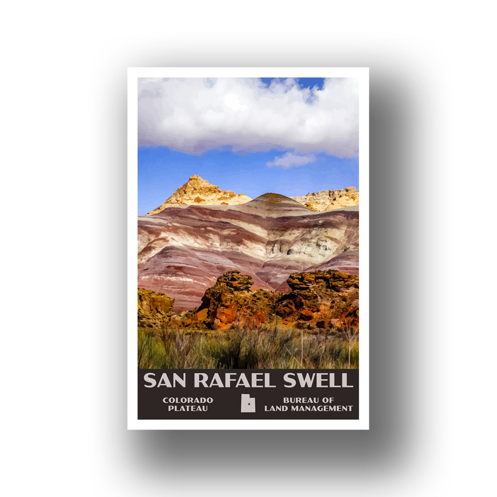 San Rafael Swell Poster-WPA (Painted View) (Utah State)