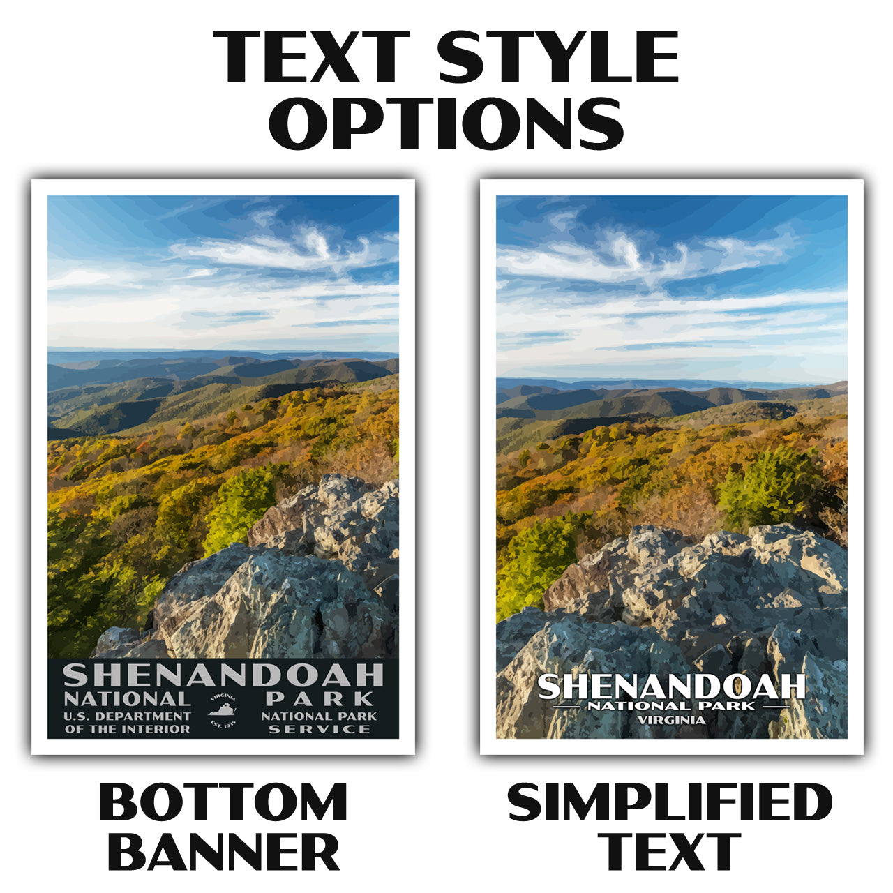 Shenandoah National Park Poster-WPA (Bearfence Mountain)