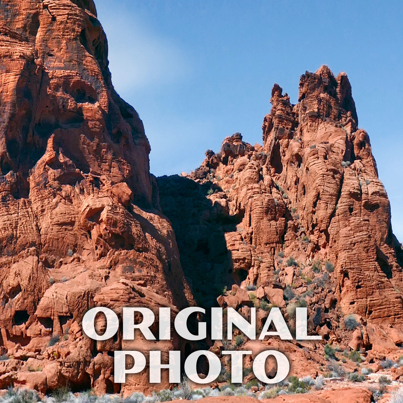 Valley of Fire State Park Poster-WPA (Rock with Sagebrush)