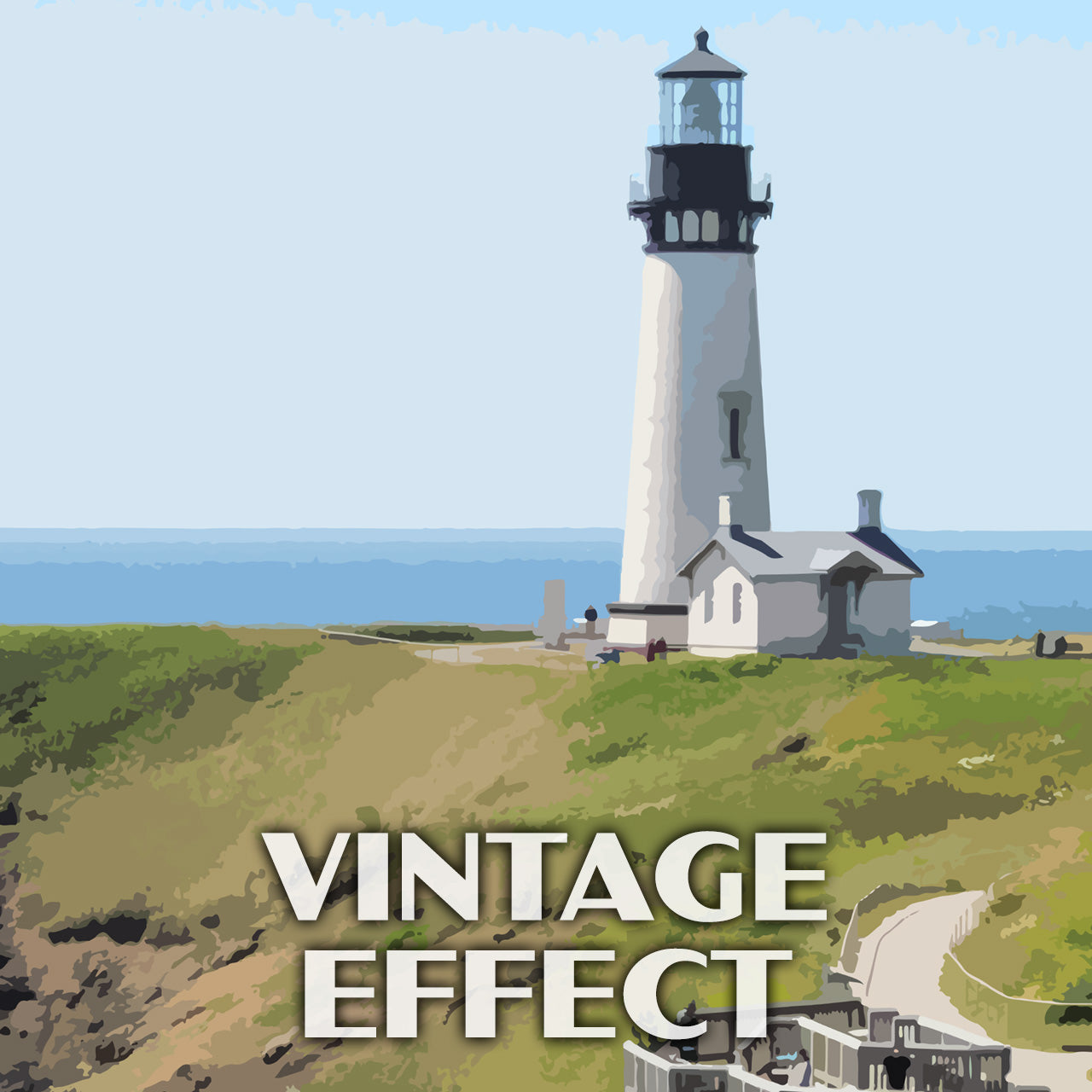 Yaquina Head Lighthouse Poster-WPA (Summer) (Oregon State)