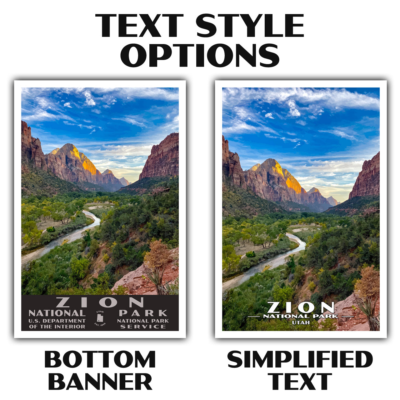 Zion National Park Poster-WPA (Zion Canyon 2)