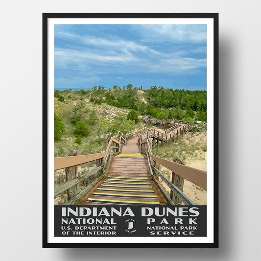 Indiana Dunes National Park Poster-WPA (Dunes Succession)