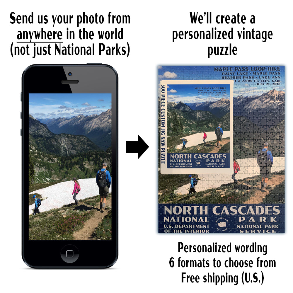 vintage style custom national park puzzle