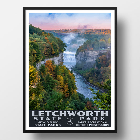 Letchworth State Park Poster - WPA (Inspiration Point in the Fall)