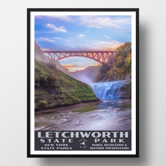 Letchworth State Park Poster - WPA (Sunset)